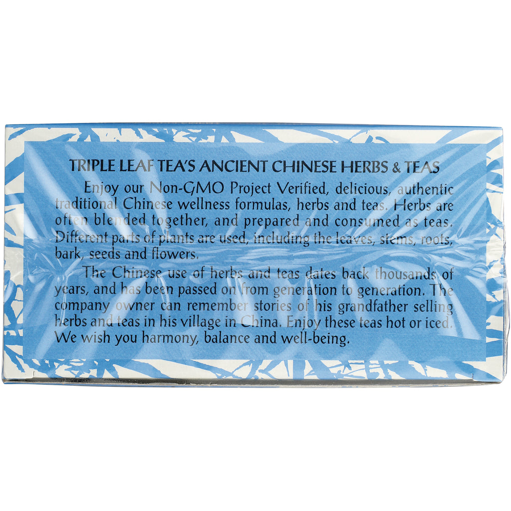 TLT004 | Triple Leaf Tea box panel with 'ANCIENT CHINESE HERBS & TEAS' brand story text - Thumbnail
