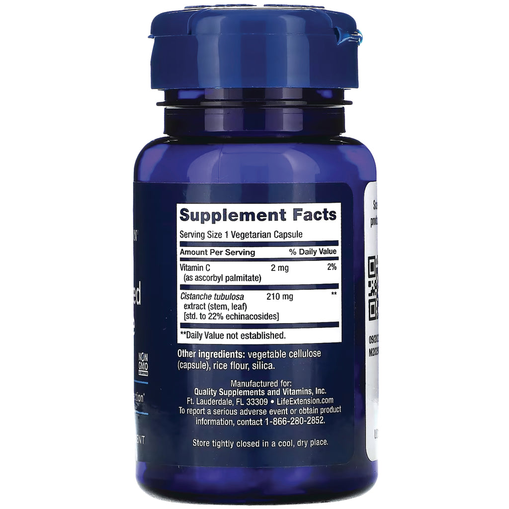 LE487 | Back of blue supplement bottle showing Supplement Facts label and ingredient list - Thumbnail