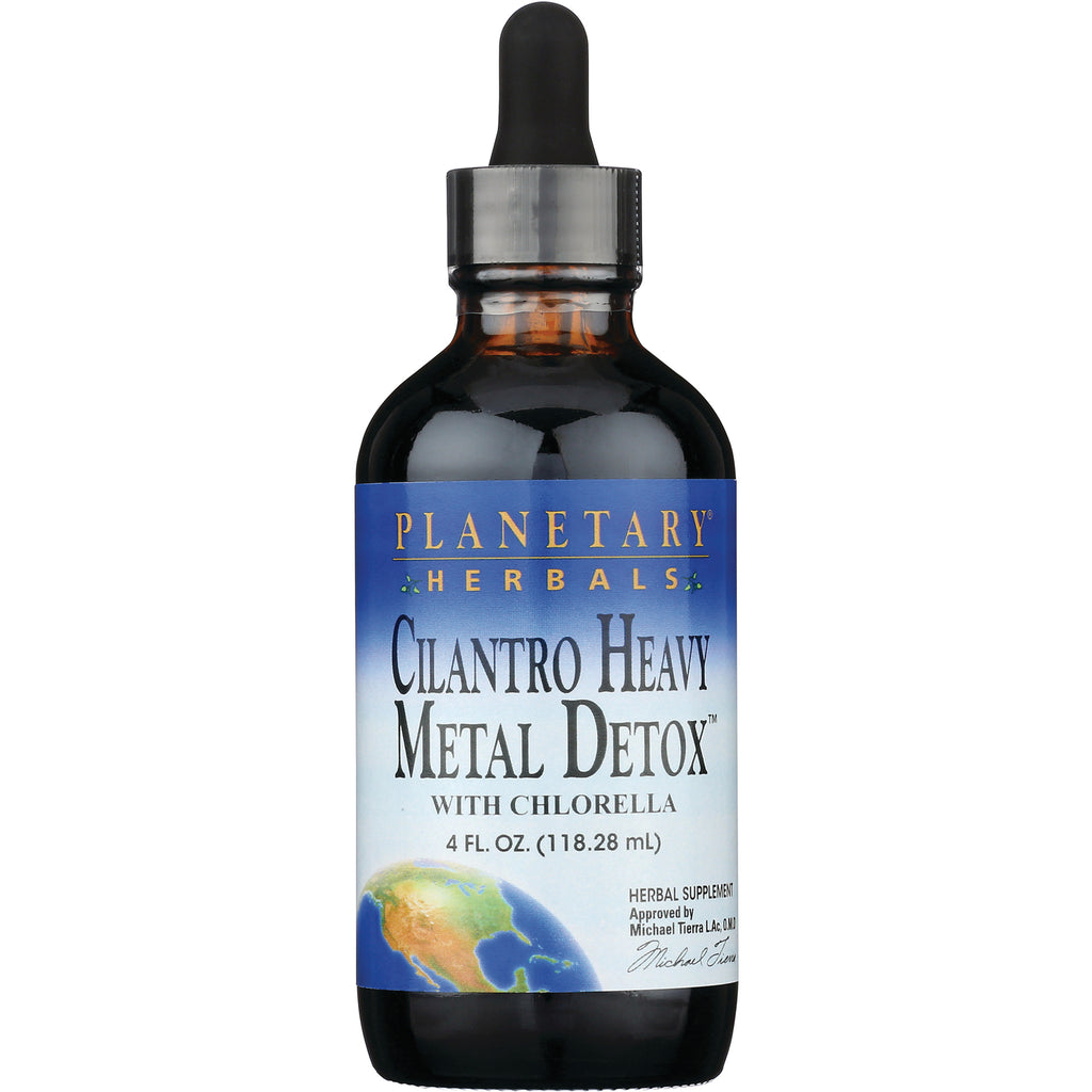 PF099 | Planetary Herbals Cilantro Heavy Metal Detox with CHLORELLA 4 fl oz brown glass dropper bottle - Thumbnail