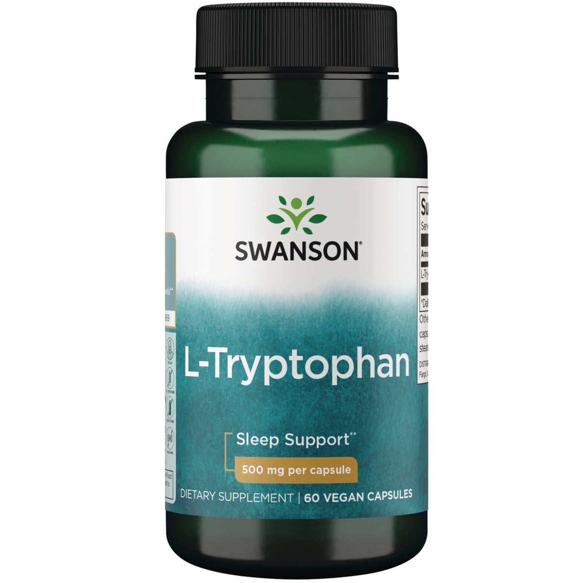 SW1502 | Swanson L-Tryptophan Sleep Support, 500 mg per capsule, 60 capsules