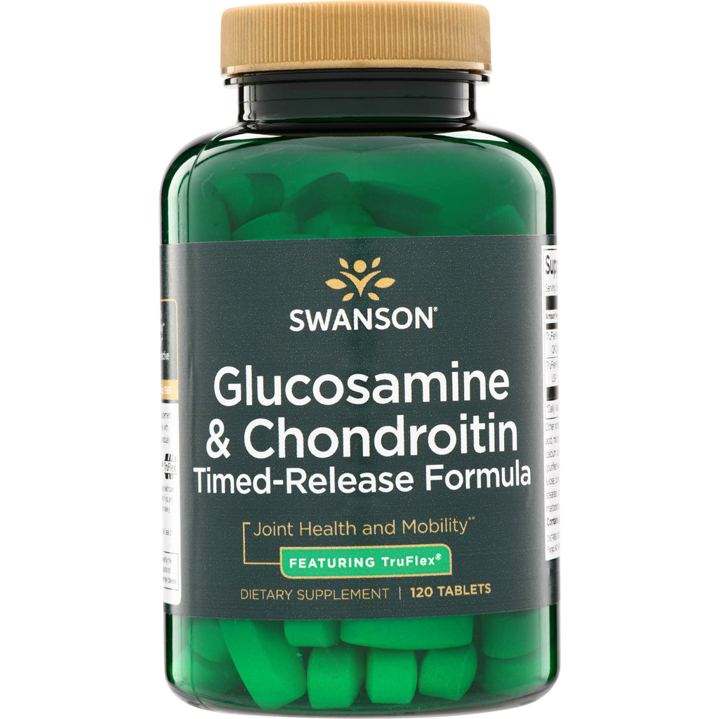 SWU036 | Swanson Glucosamine & Chondroitin Timed-Release Formula, Featuring TruFlex, dietary supplement, 120 tablets - Thumbnail