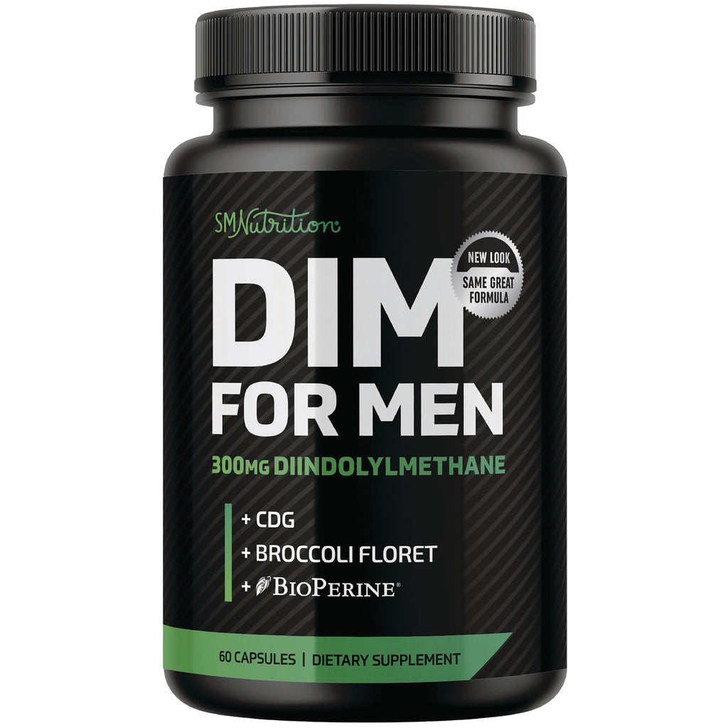 SMT009 | Black bottle of DIM for Men supplement, 300 mg diindolylmethane, 60 capsules dietary supplement - Thumbnail