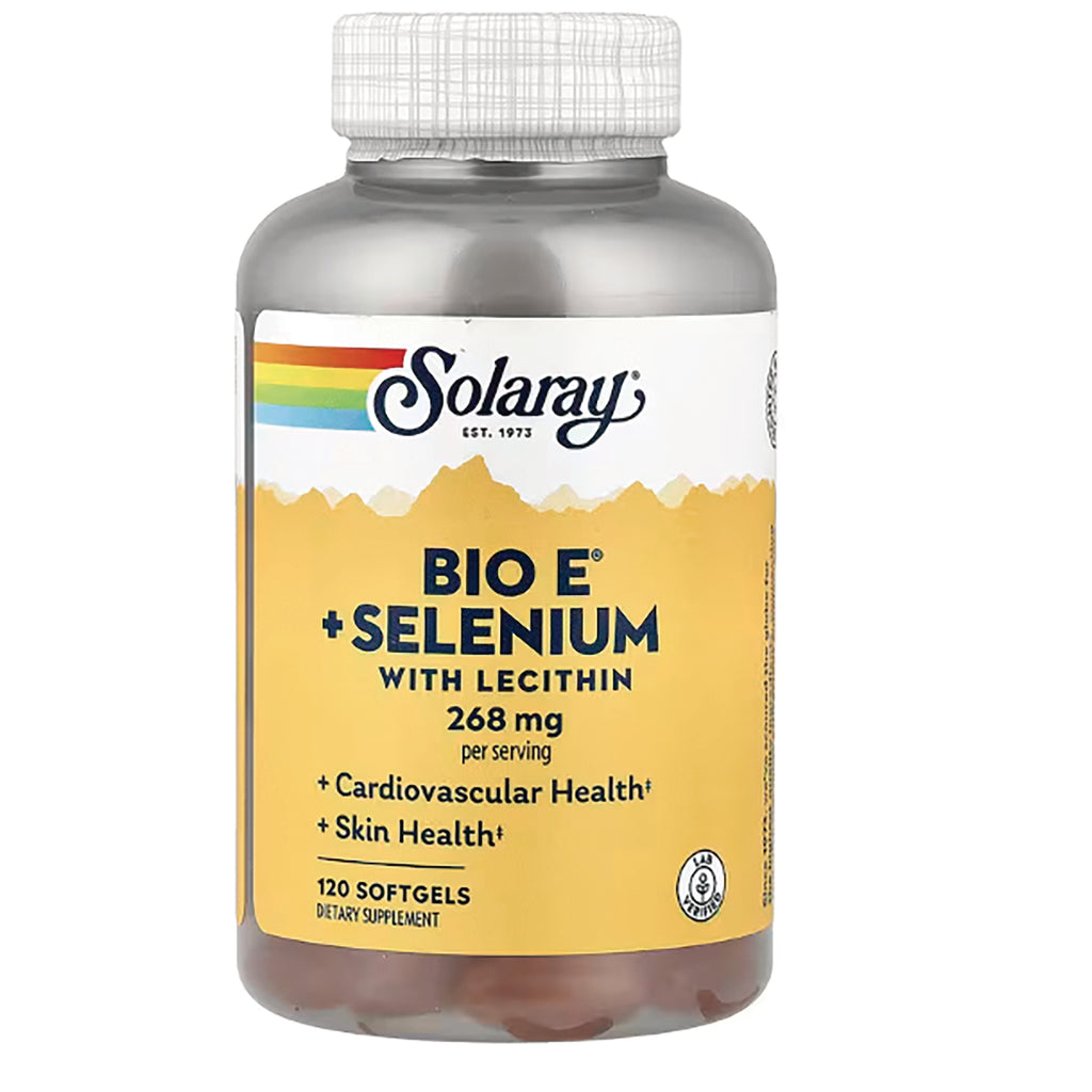 SLR327 | Solaray Bio E + Selenium with Lecithin 268 mg, 120 softgels - Thumbnail