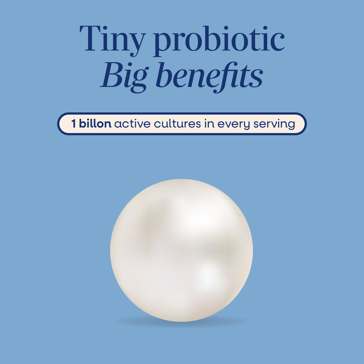 ET284 | Tiny probiotic infographic with 1 billion active cultures in every serving and a capsule illustration
