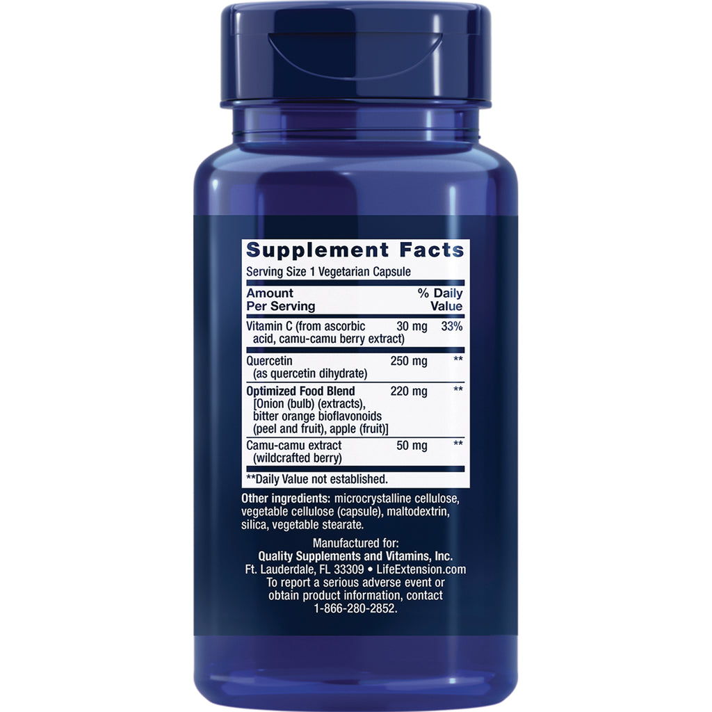 LE014 | Back label showing Supplement Facts panel with serving size 1 vegetarian capsule and ingredient amounts - Thumbnail
