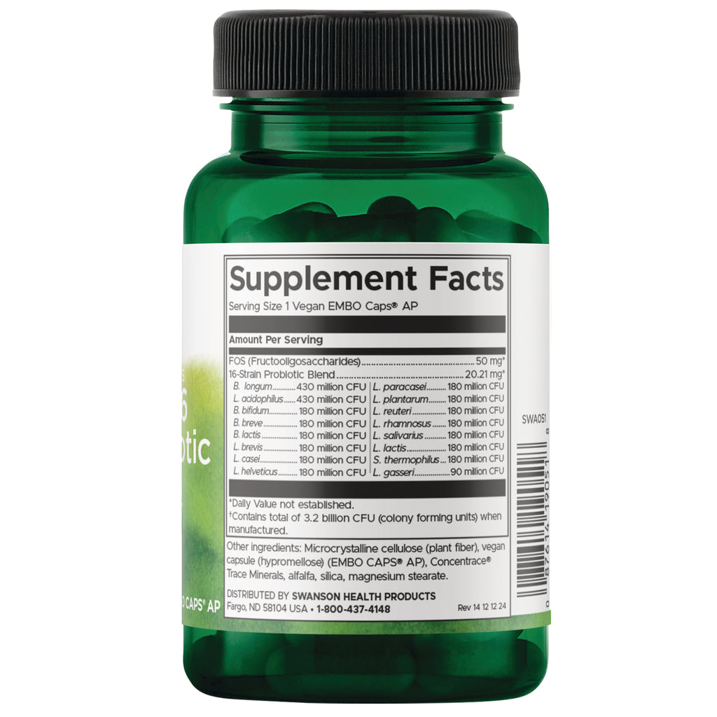 SWA051 | Back label with supplement facts and serving information - Thumbnail