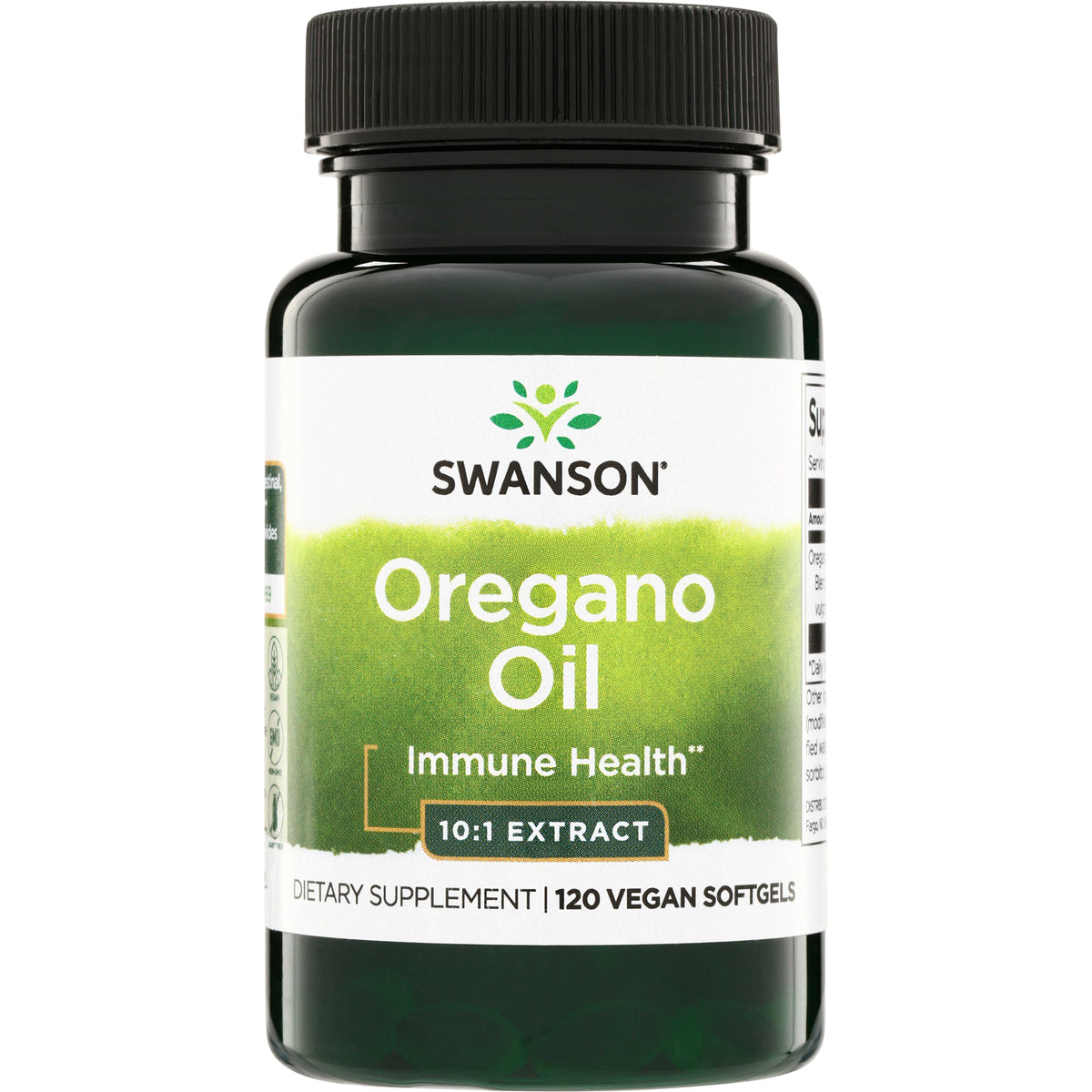 SW1016 | Swanson Oregano Oil 10:1 Extract, Immune Health, 120 vegan softgels bottle front