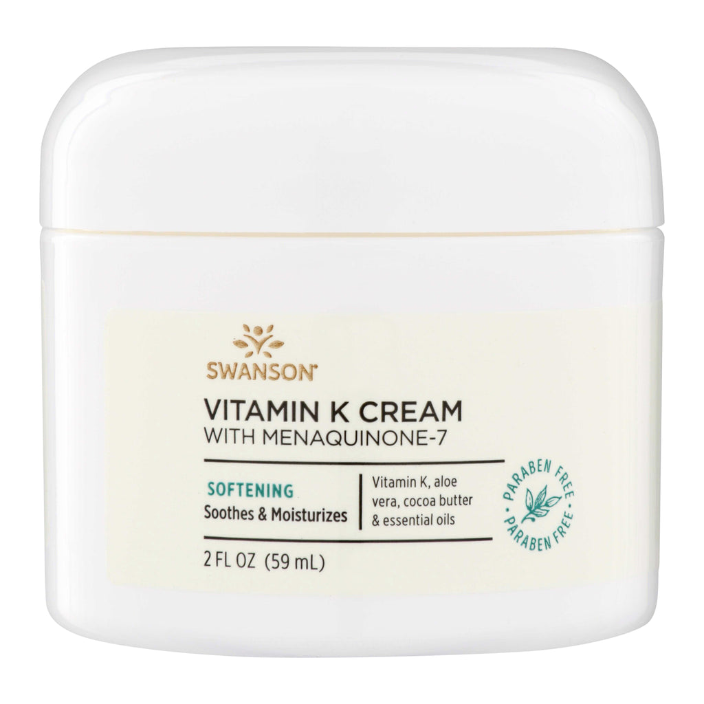 SW1458 | Swanson Vitamin K Cream with Menaquinone-7, Softening Soothes & Moisturizes, 2 fl oz (59 mL) - Thumbnail