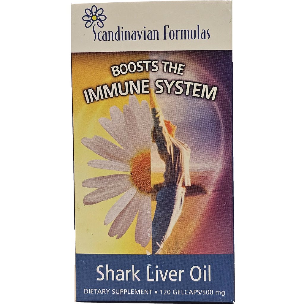 SCD005 | Scandinavian Formulas Shark Liver Oil box labeled Boosts the Immune System, 120 gelcaps 500 mg - Thumbnail