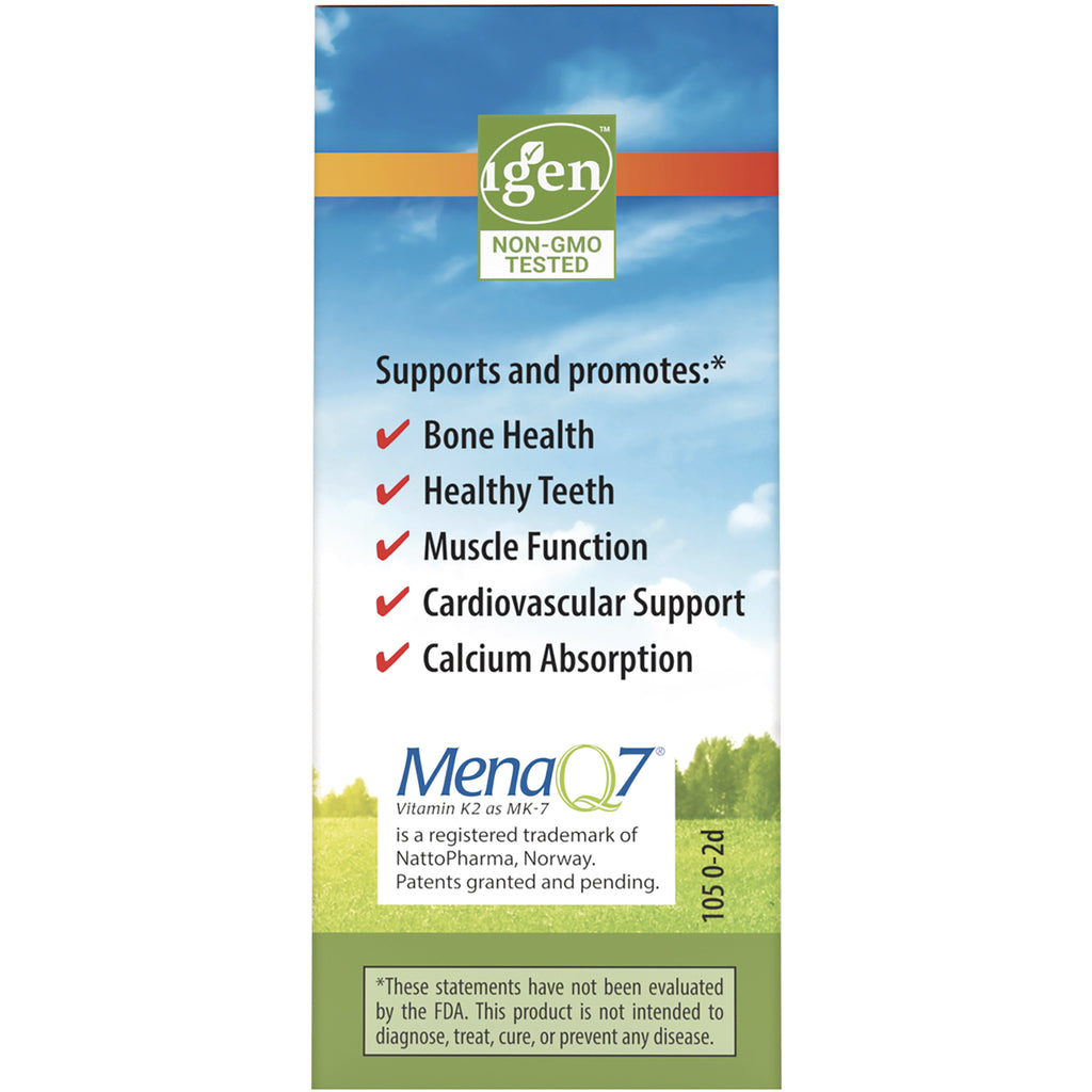 CSN264 | Back panel showing Non-GMO Tested logo and list of benefits: bone health, healthy teeth, muscle function, cardiovascular support, calcium absorption - Thumbnail