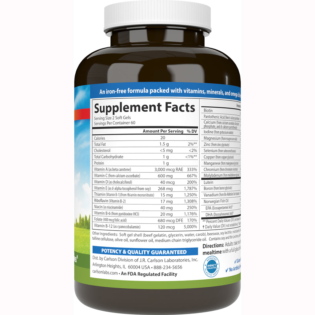 CSN038 | Back label showing Supplement Facts panel and ingredient and nutrition information on a supplement bottle - Thumbnail
