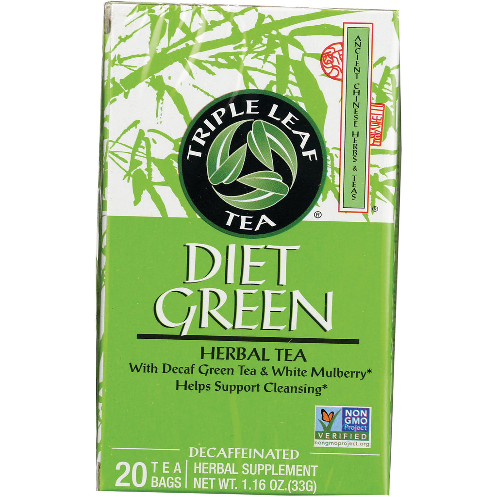 TLT003 | Triple Leaf Tea Diet Green herbal tea box, decaf, 20 tea bags, 1.16 oz - Thumbnail