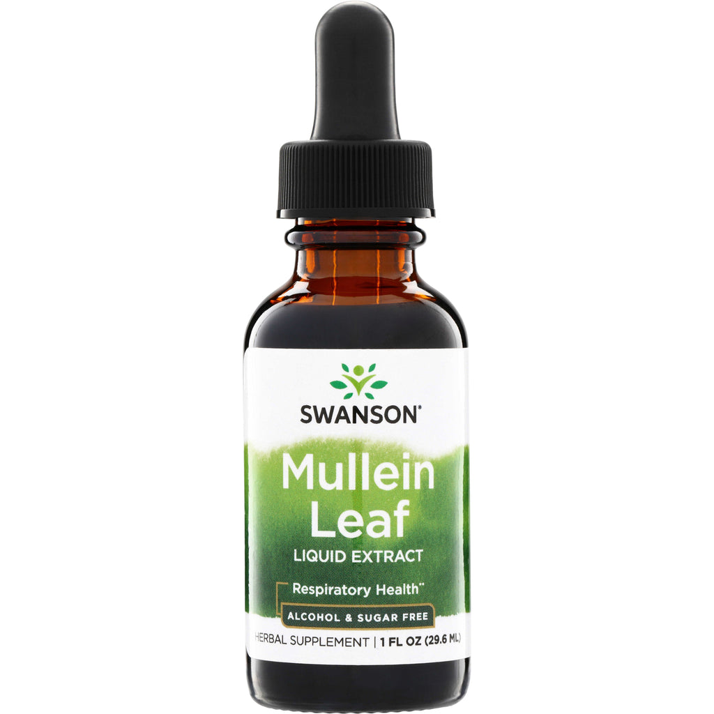 SW1315 | Swanson Mullein Leaf Liquid Extract, Respiratory Health, alcohol & sugar free, 1 fl oz dropper bottle - Thumbnail
