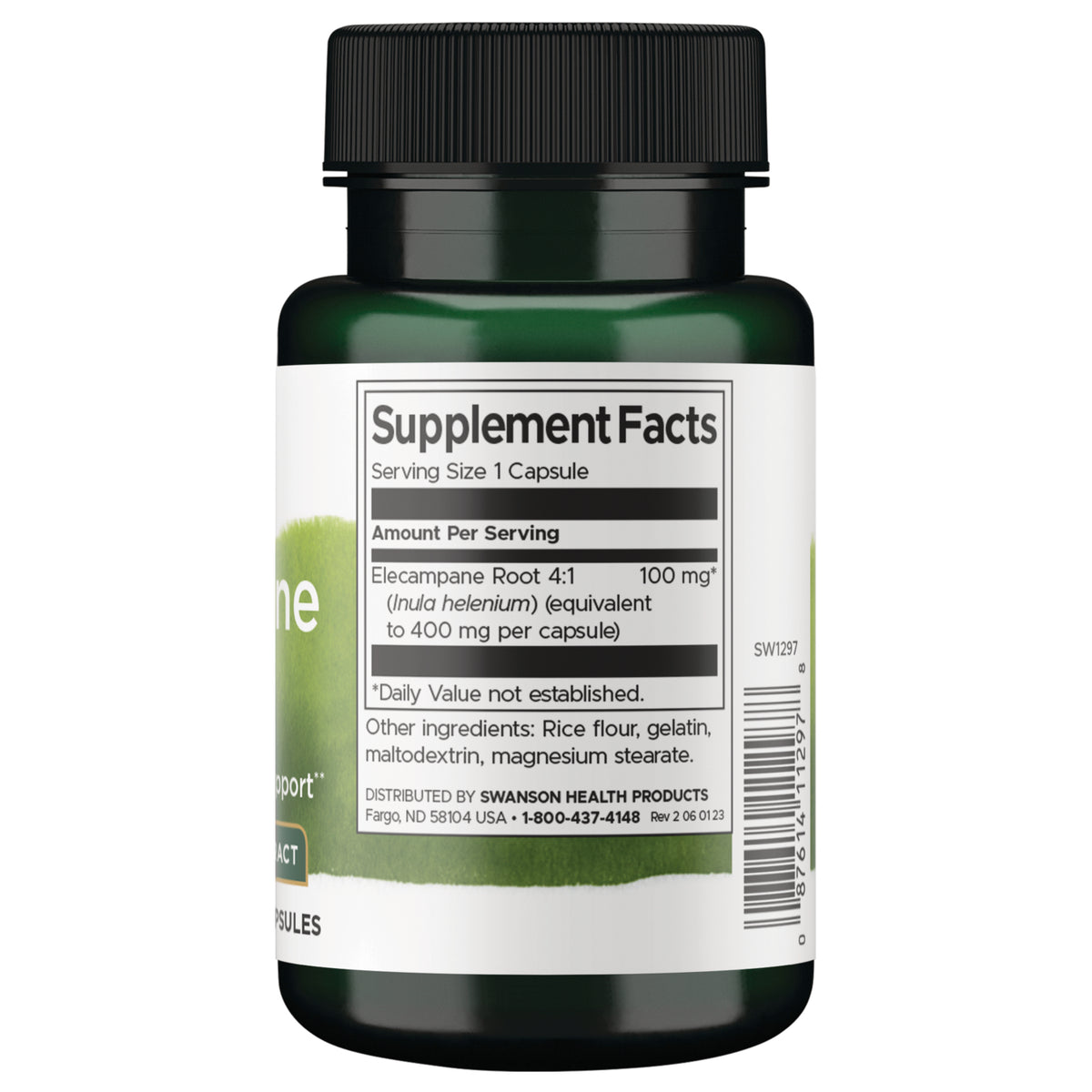 SW1297 | Back label with supplement facts and serving information