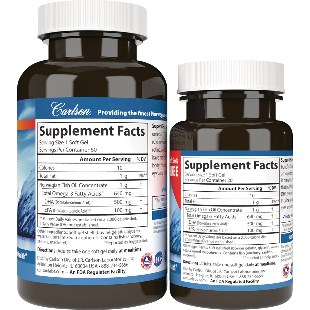 CSN215 | two brown supplement bottles showing Supplement Facts panels and directions for use - Thumbnail
