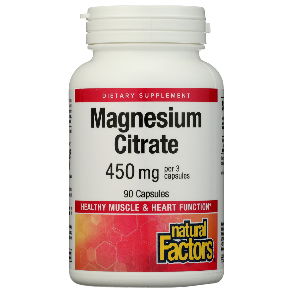 NFC011 | Natural Factors Magnesium Citrate 150 mg 90 capsules white bottle front - Thumbnail