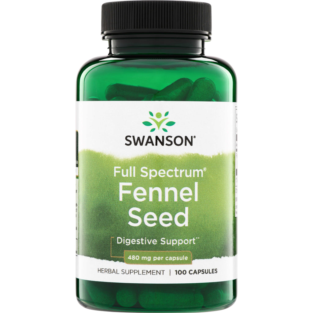 SW976 | Swanson Full Spectrum Fennel Seed, 480 mg per capsule, 100 capsules, Digestive Support - Thumbnail