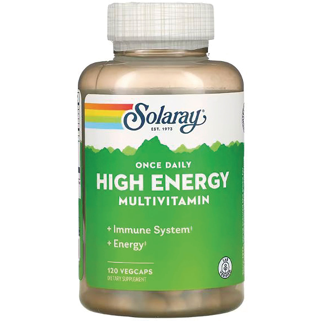 SLR220 | Solaray High Energy multivitamin bottle with green label, 120 vegcaps - Thumbnail