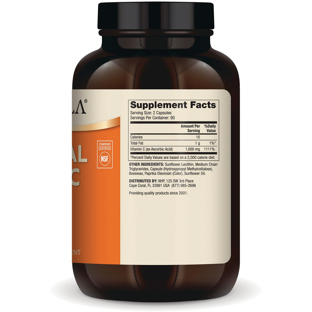 MRC097 | Back of brown supplement bottle showing Supplement Facts panel and ingredient list, serving size 2 capsules - Thumbnail