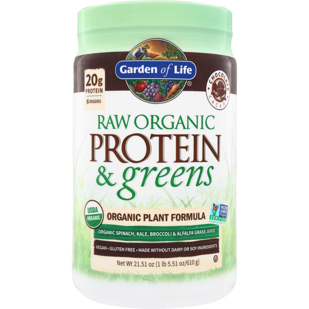 GLF219 | Garden of Life Raw Organic Protein & Greens, Chocolate Cacao, 20g protein - Thumbnail