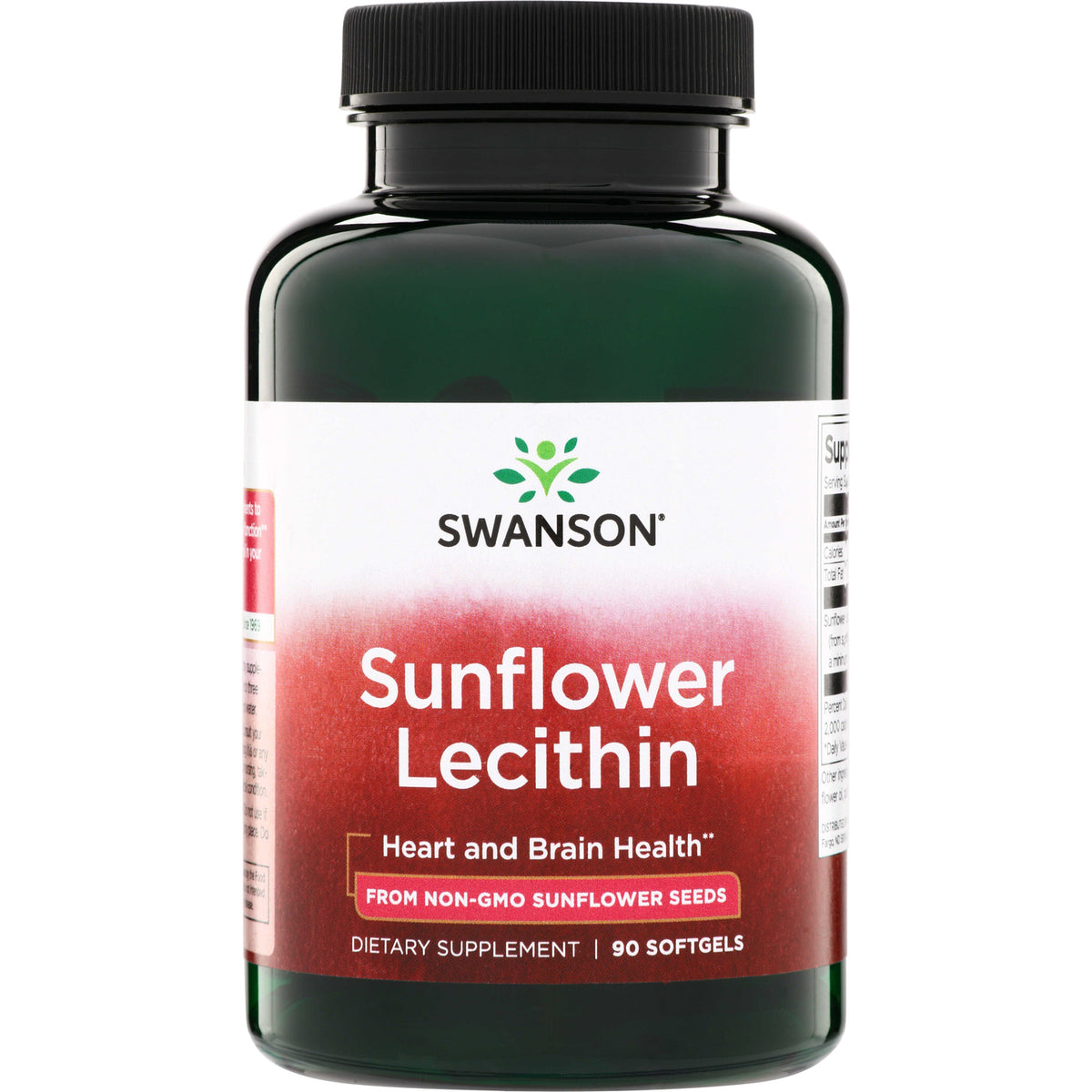 SW1583 | Swanson Sunflower Lecithin supplement, Heart and Brain Health, from non-GMO sunflower seeds, 90 softgels