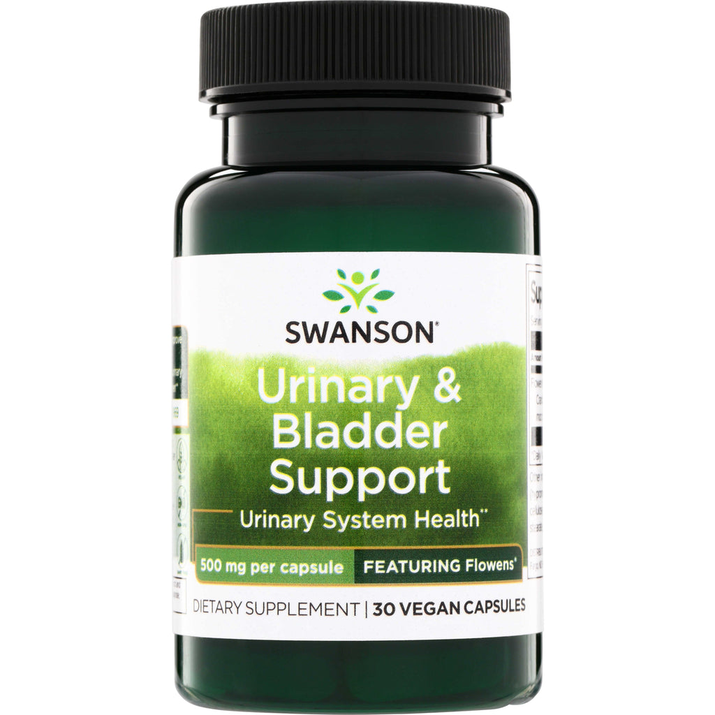 SW1959 | Swanson Urinary & Bladder Support supplement bottle, 500 mg per capsule, 30 vegan capsules - Thumbnail