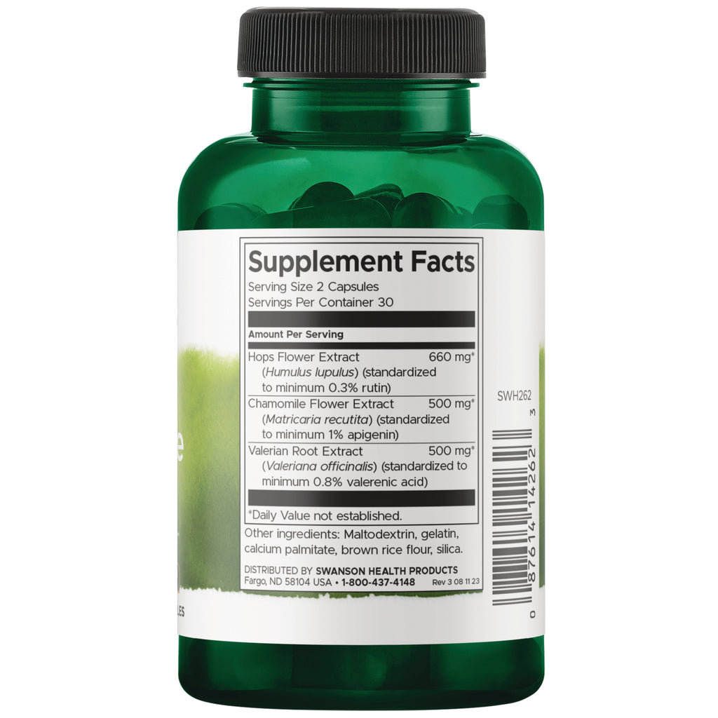 SWH262 | Back label with supplement facts and serving information - Thumbnail