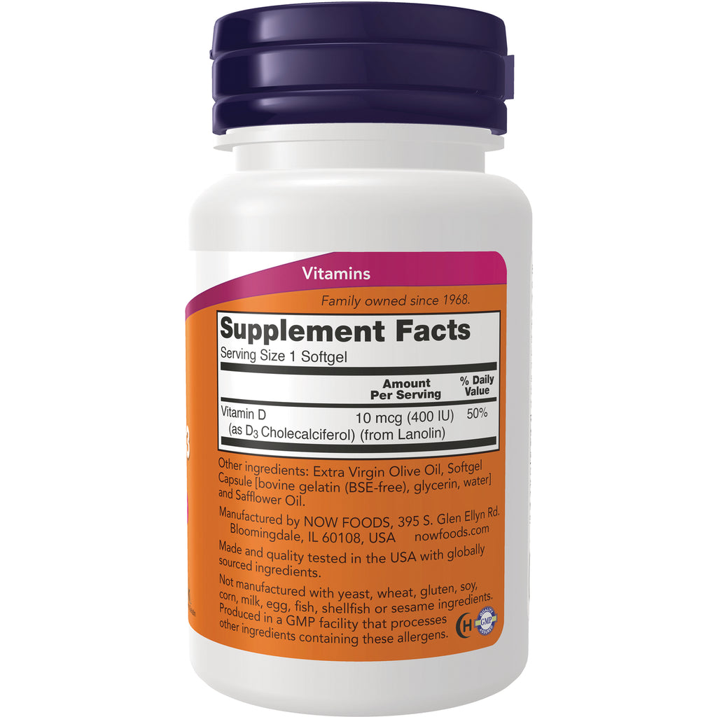 NWF157 | Back of white vitamin bottle with purple cap showing Supplement Facts panel and ingredient text - Thumbnail