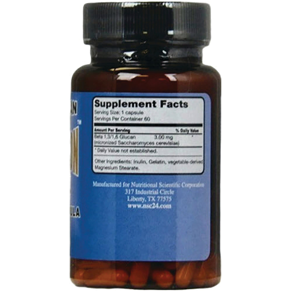 NSC003 | supplement facts panel and ingredient text on back of brown bottle with blue label - Thumbnail