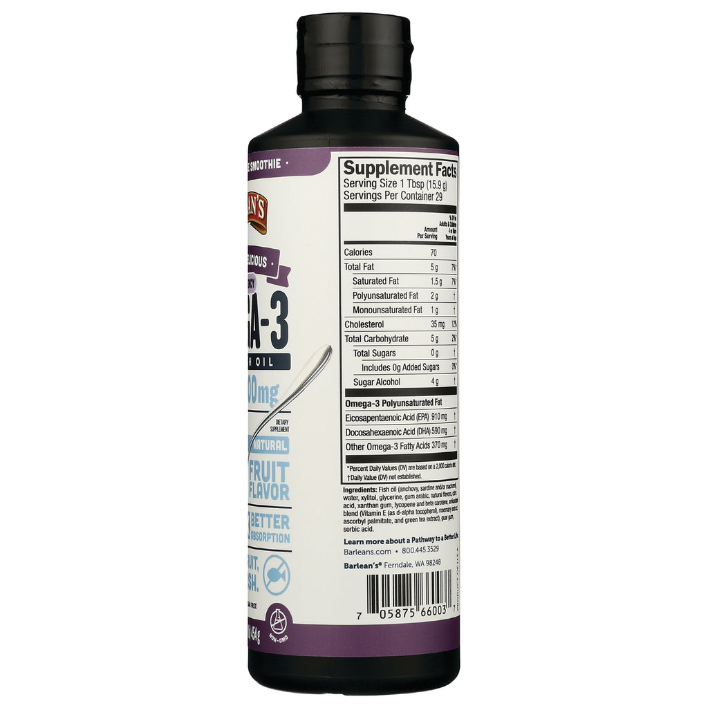Back label of supplement bottle showing Supplement Facts panel, ingredients text and barcode - Thumbnail