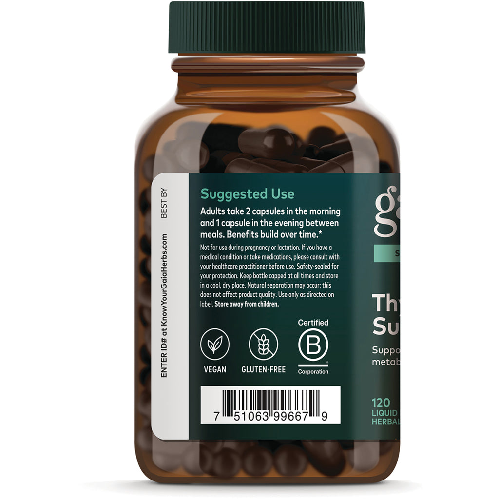 GH037 | Back label of supplement bottle showing suggested use text, vegan and gluten free icons, and barcode - Thumbnail
