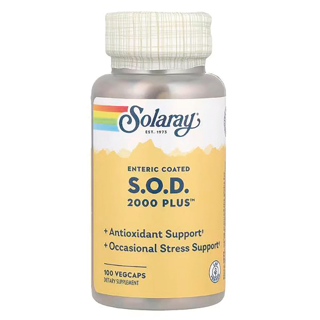 SLR316 | Solaray S.O.D. 2000 Plus enteric coated dietary supplement bottle, 100 vegcaps - Thumbnail
