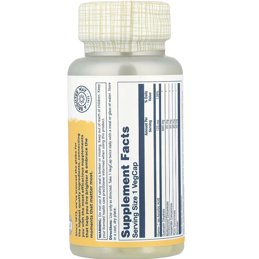 SLR378 | bottle back showing Supplement Facts panel and nutrition facts, Serving Size 1 VegCap - Thumbnail