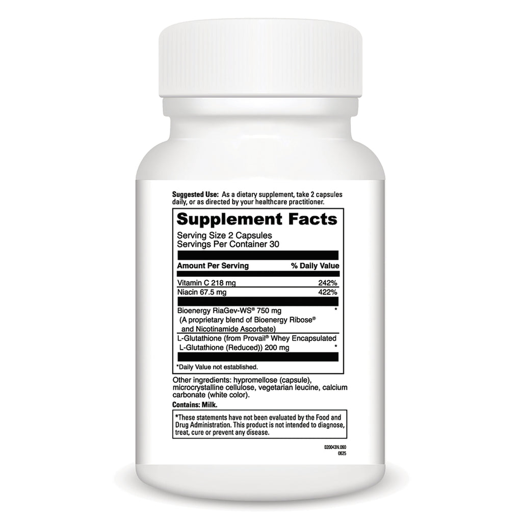 DVL170 | Back of white supplement bottle showing Supplement Facts panel with serving size 2 capsules and ingredient list - Thumbnail