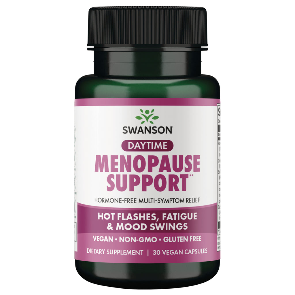 SW1983 | Swanson Menopause Support label with Hot Flashes, Fatigue & Mood Swings tagline, supplement facts and barcode - Thumbnail