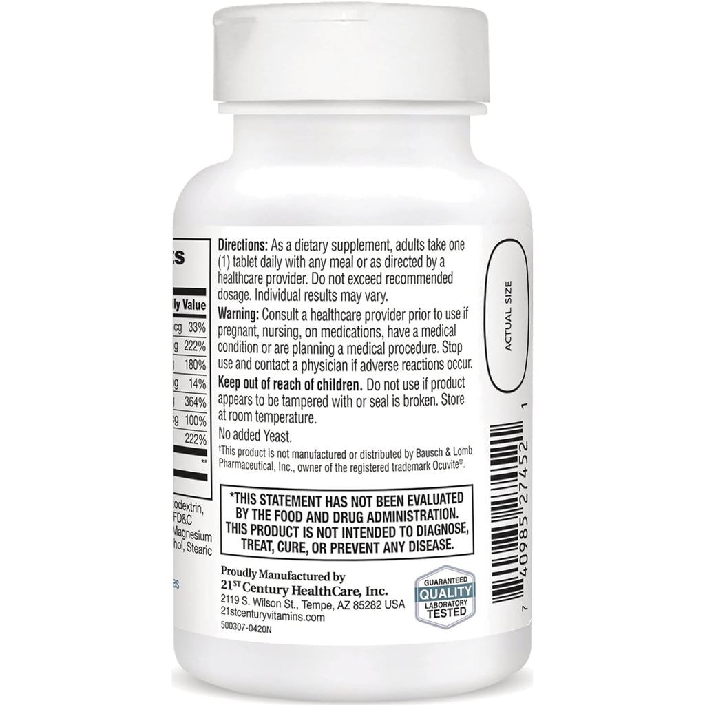 CNT229 | Back label of white supplement bottle showing directions, warnings, barcode, and FDA disclaimer - Thumbnail