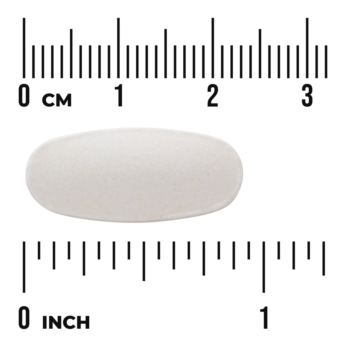 SW1960 | White oblong tablet with size guide in cm and inches