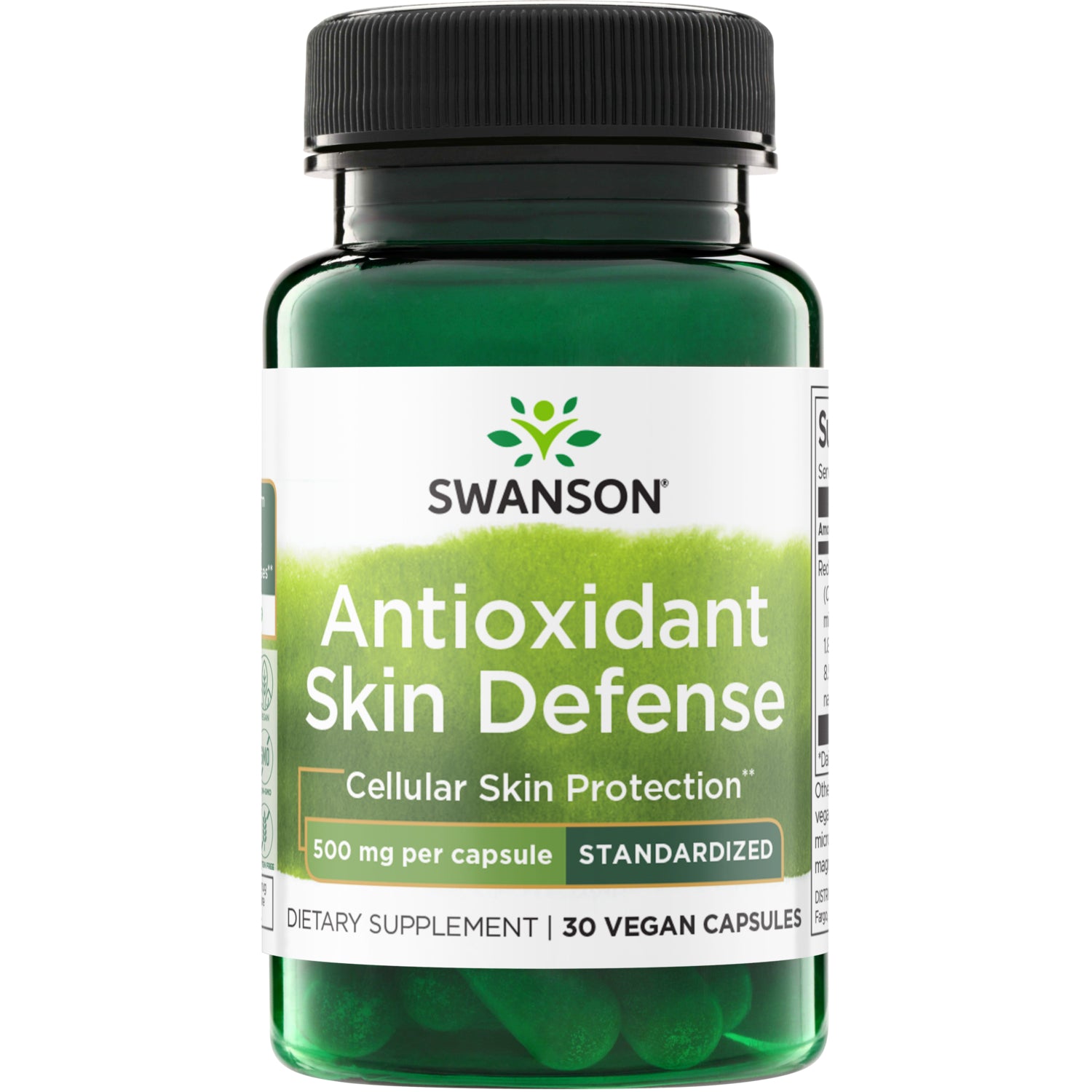 SWH256 | Swanson Red Orange Complex bottle, Skin Health, 500 mg per capsule, 30 veggie caps
