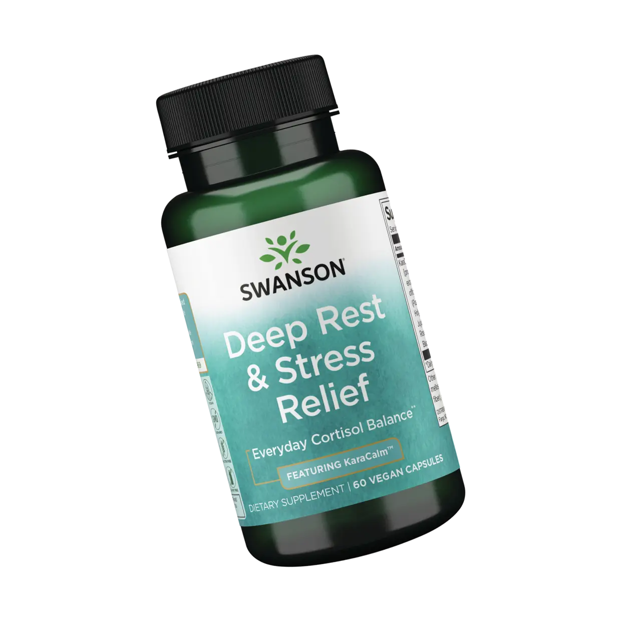 Swanson Deep Rest & Stress Relief supplement bottle on a white background