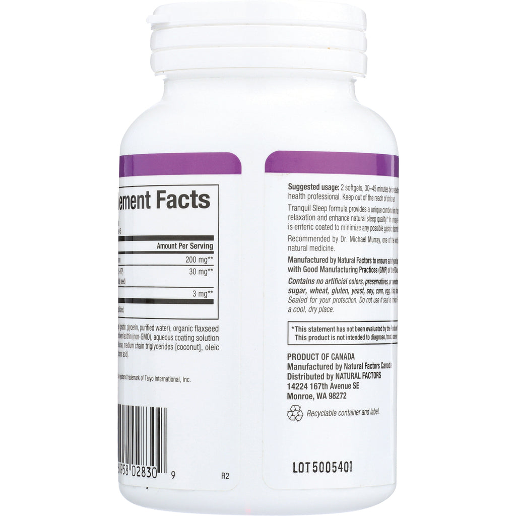 NFC146 | Back of white supplement bottle showing Supplement Facts panel, suggested usage text, barcode and lot number - Thumbnail