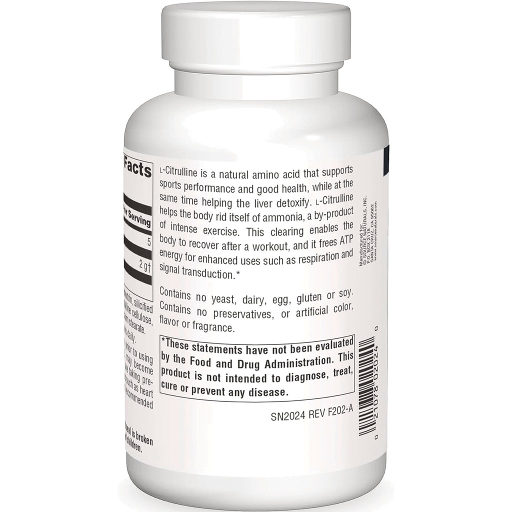 SN481 | Back label with L-Citrulline description, supplement facts, and FDA disclaimer - Thumbnail