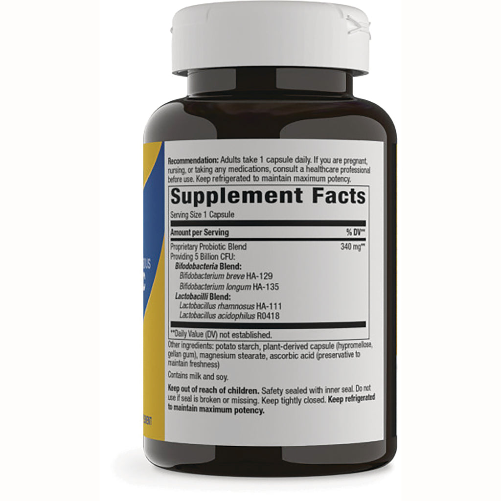 NW801 | back label showing Supplement Facts, ingredients, warnings and directions on a brown supplement bottle - Thumbnail