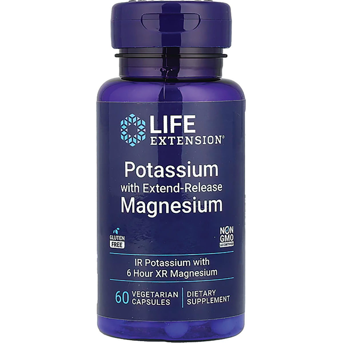 LE463 | Life Extension Potassium with Extend-Release Magnesium bottle, 60 vegetarian capsules
