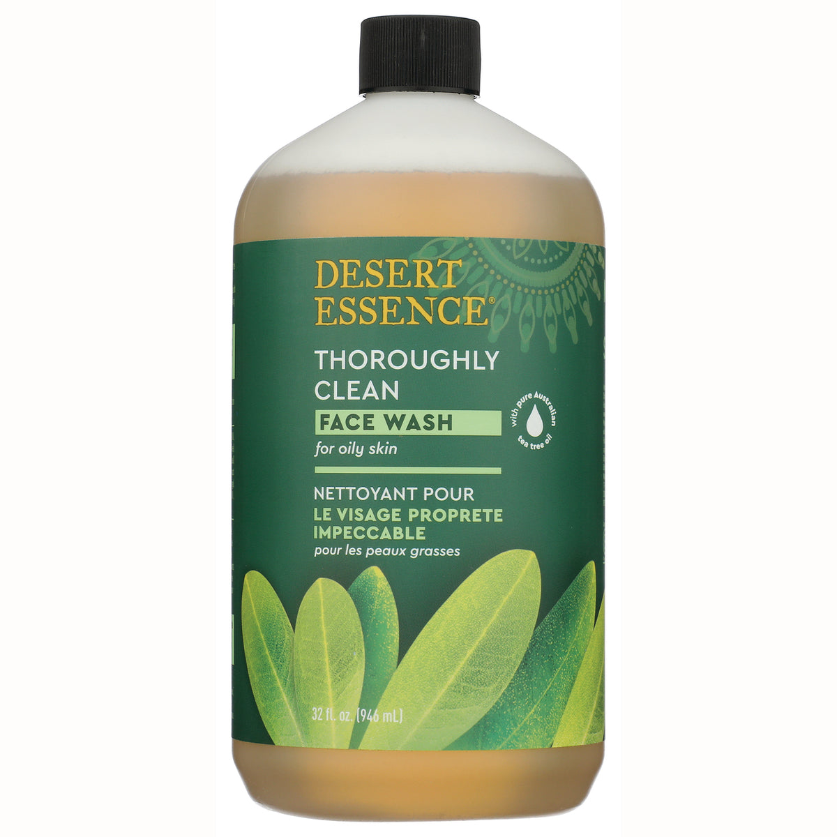 DST078 | Desert Essence Thoroughly Clean face wash for oily skin 32 fl oz bottle front label