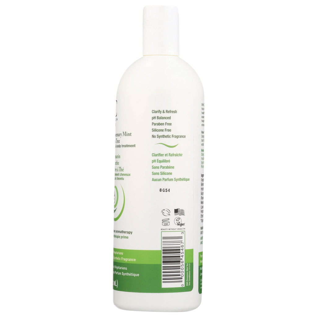 BWC095 | Back of white bottle label showing pH balanced, paraben- and silicone-free claims and barcode - Thumbnail