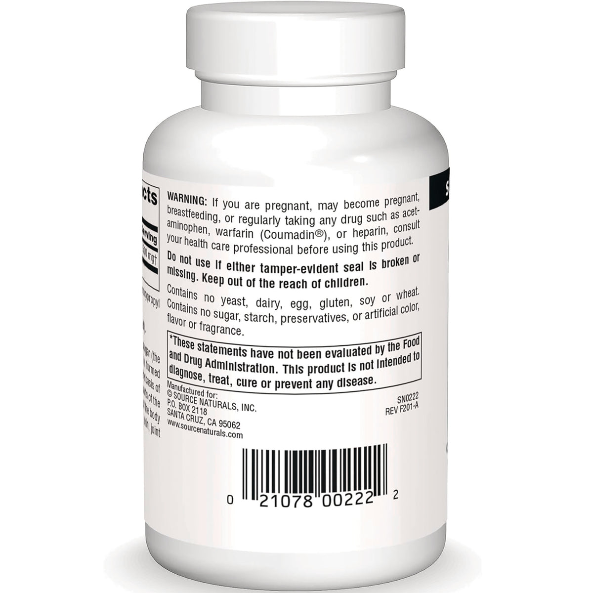 SN742 | Back label with warning text, manufacturer info, and barcode
