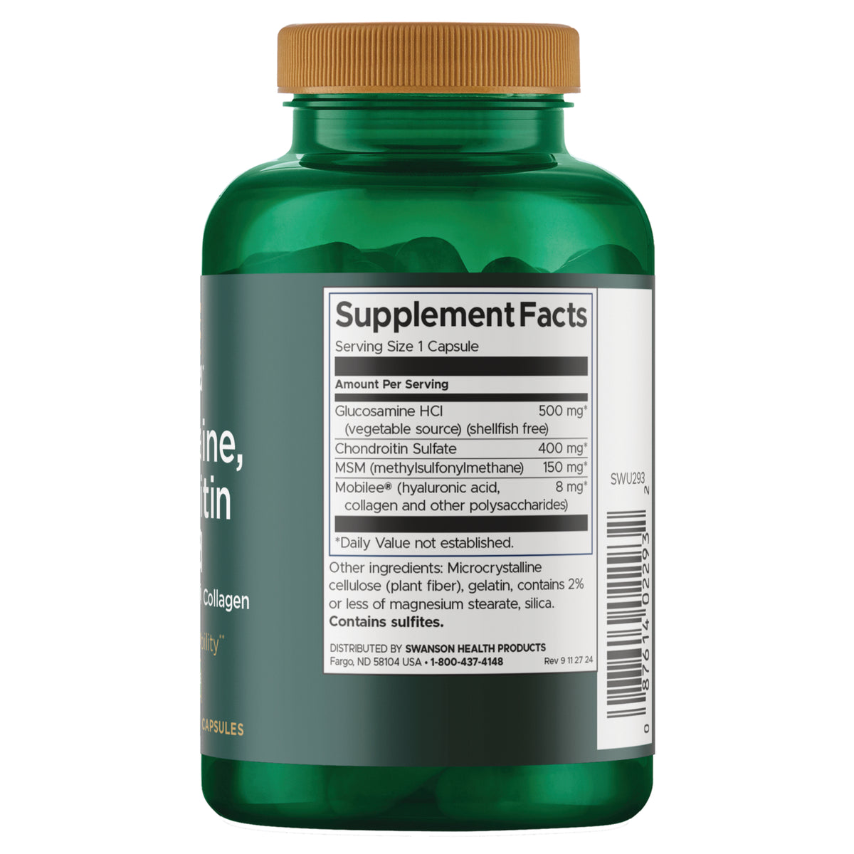 SWU293 | Back label with Supplement Facts