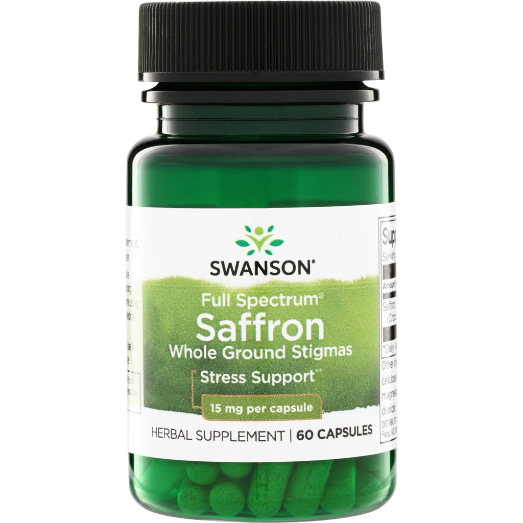 SW1370 | Swanson Full Spectrum Saffron Whole Ground Stigmas, Stress Support, 15 mg per capsule, 60 capsules - Thumbnail