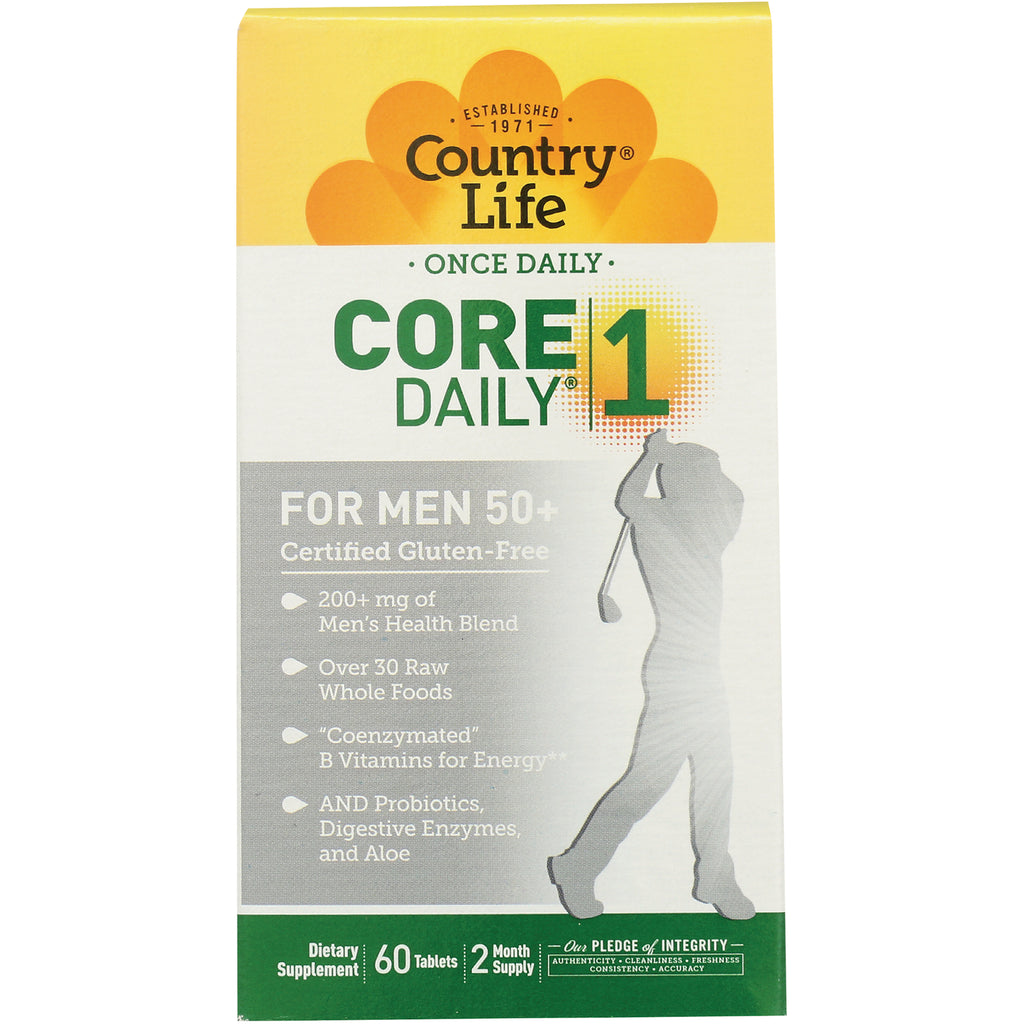 CRL529 | Country Life CORE 1 Daily for Men 50+ supplement box, 60 tablets front packaging - Thumbnail