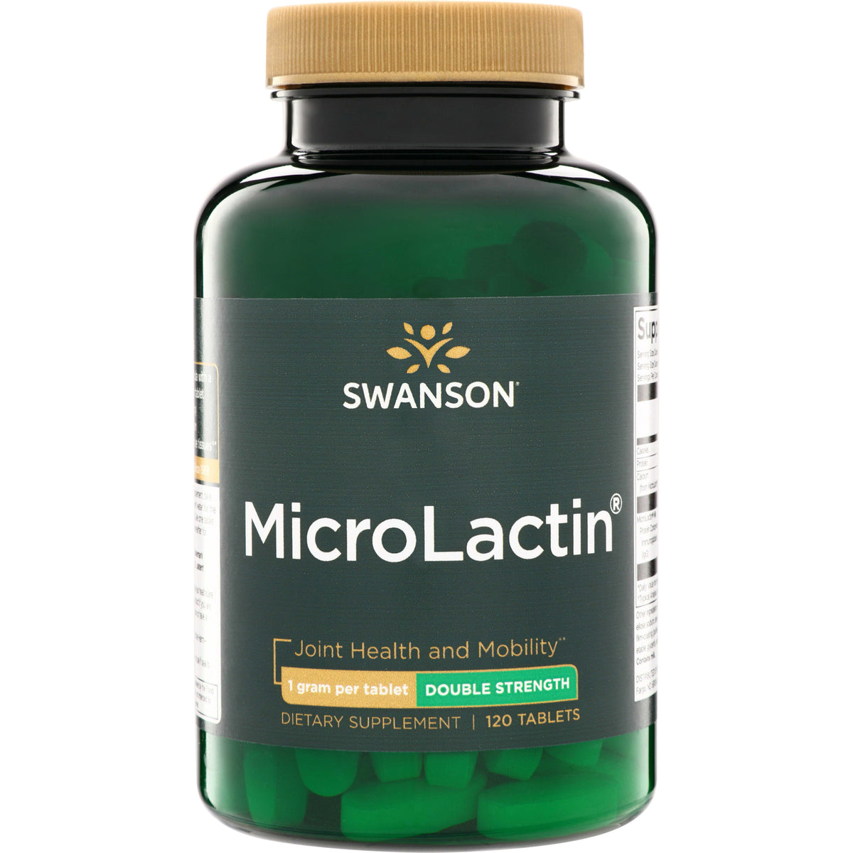 SWU241 | Swanson MicroLactin Double Strength bottle, Joint Health and Mobility, 1 gram per tablet, 120 tablets